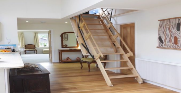 Wooden Loft Ladder: Natural Wood Finish for a Stylish Look